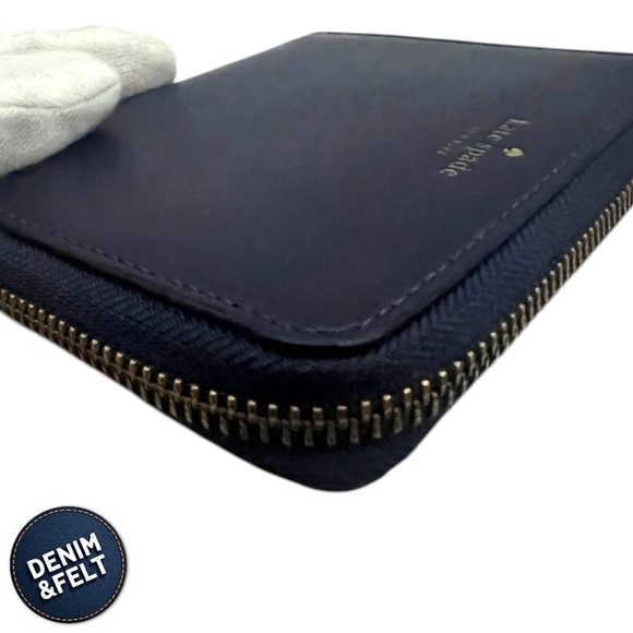 Kate Spade Darci Zip Around Wright Place Sapphire (Navy Blue) Compact Wallet💙 - Picture 8 of 11